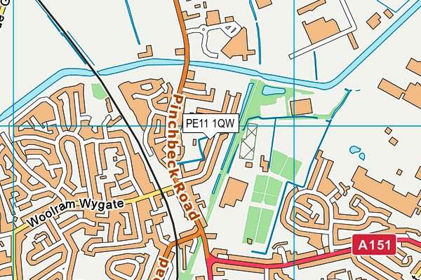 PE11 1QW map - OS VectorMap District (Ordnance Survey) PE11 1QW map - OS VectorMap District (Ordnance Survey)