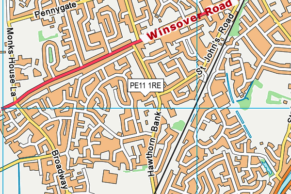 PE11 1RE map - OS VectorMap District (Ordnance Survey) PE11 1RE map - OS VectorMap District (Ordnance Survey)