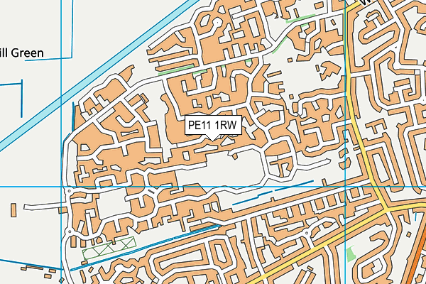 PE11 1RW map - OS VectorMap District (Ordnance Survey) PE11 1RW map - OS VectorMap District (Ordnance Survey)