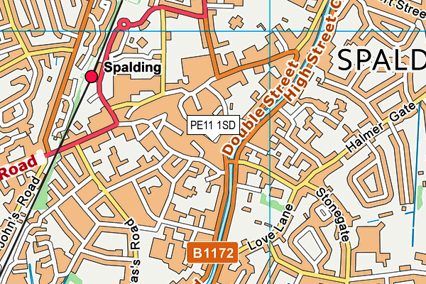PE11 1SD map - OS VectorMap District (Ordnance Survey) PE11 1SD map - OS VectorMap District (Ordnance Survey)
