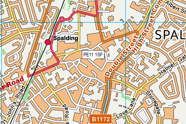 PE11 1SF map - OS VectorMap District (Ordnance Survey)