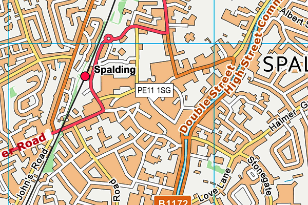 PE11 1SG map - OS VectorMap District (Ordnance Survey)