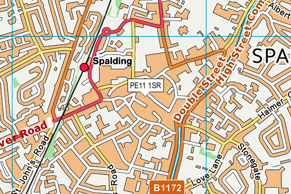 PE11 1SR map - OS VectorMap District (Ordnance Survey) PE11 1SR map - OS VectorMap District (Ordnance Survey)