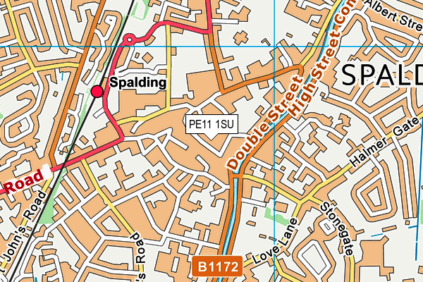 PE11 1SU map - OS VectorMap District (Ordnance Survey)
