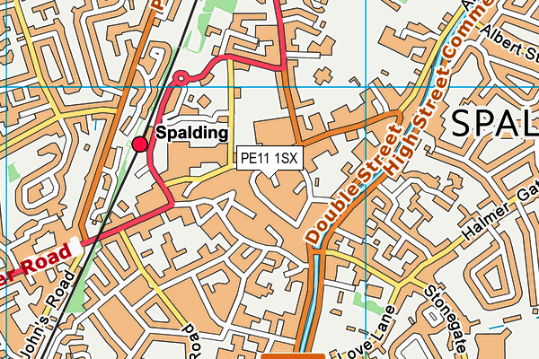 PE11 1SX map - OS VectorMap District (Ordnance Survey) PE11 1SX map - OS VectorMap District (Ordnance Survey)