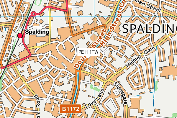 PE11 1TW map - OS VectorMap District (Ordnance Survey) PE11 1TW map - OS VectorMap District (Ordnance Survey)