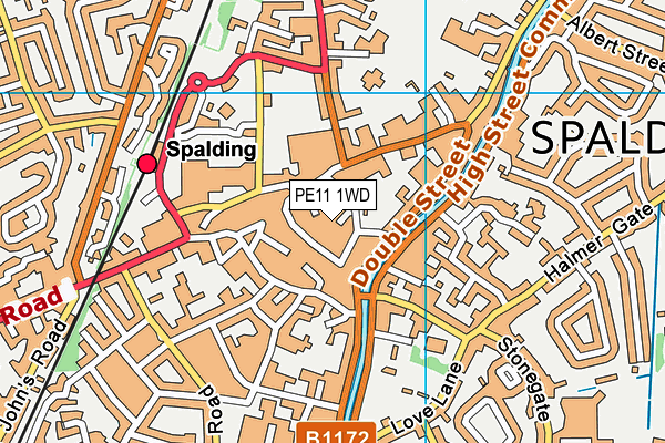 PE11 1WD map - OS VectorMap District (Ordnance Survey) PE11 1WD map - OS VectorMap District (Ordnance Survey)