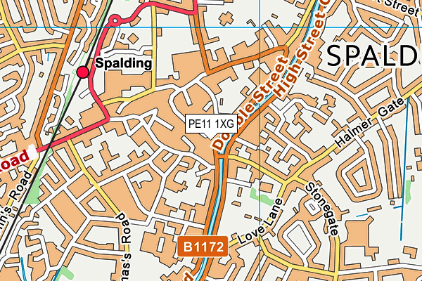 PE11 1XG map - OS VectorMap District (Ordnance Survey) PE11 1XG map - OS VectorMap District (Ordnance Survey)