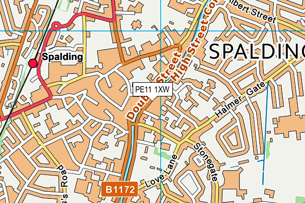 PE11 1XW map - OS VectorMap District (Ordnance Survey) PE11 1XW map - OS VectorMap District (Ordnance Survey)