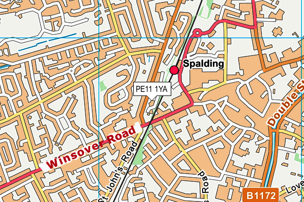 PE11 1YA map - OS VectorMap District (Ordnance Survey) PE11 1YA map - OS VectorMap District (Ordnance Survey)