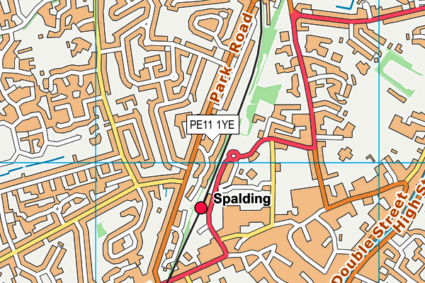PE11 1YE map - OS VectorMap District (Ordnance Survey)
