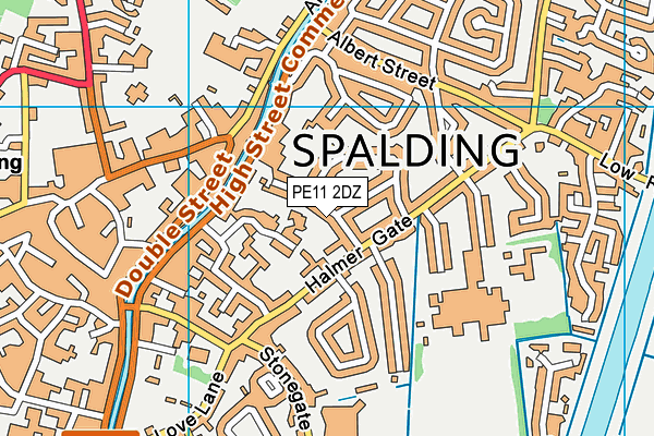 PE11 2DZ map - OS VectorMap District (Ordnance Survey)
