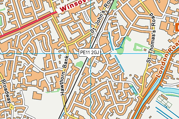 PE11 2GJ map - OS VectorMap District (Ordnance Survey) PE11 2GJ map - OS VectorMap District (Ordnance Survey)