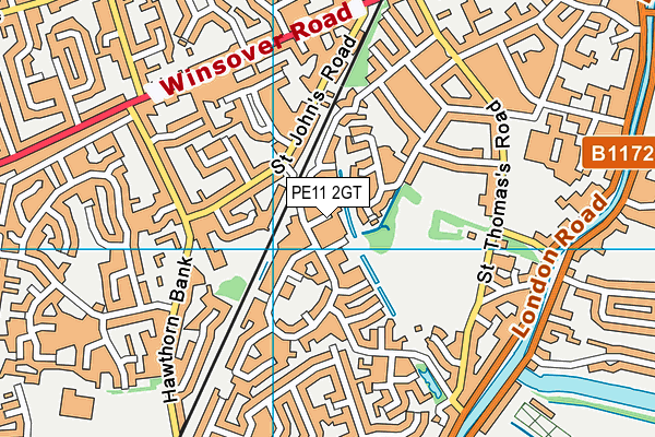 PE11 2GT map - OS VectorMap District (Ordnance Survey) PE11 2GT map - OS VectorMap District (Ordnance Survey)
