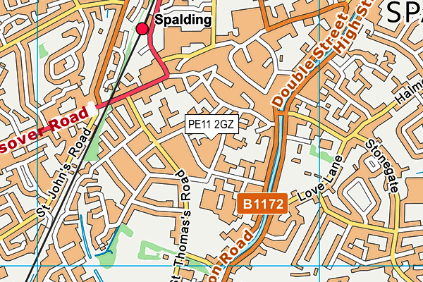 PE11 2GZ map - OS VectorMap District (Ordnance Survey) PE11 2GZ map - OS VectorMap District (Ordnance Survey)