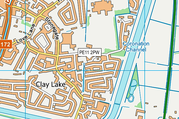 PE11 2PW map - OS VectorMap District (Ordnance Survey) PE11 2PW map - OS VectorMap District (Ordnance Survey)