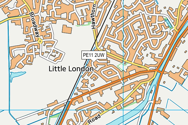 PE11 2UW map - OS VectorMap District (Ordnance Survey) PE11 2UW map - OS VectorMap District (Ordnance Survey)