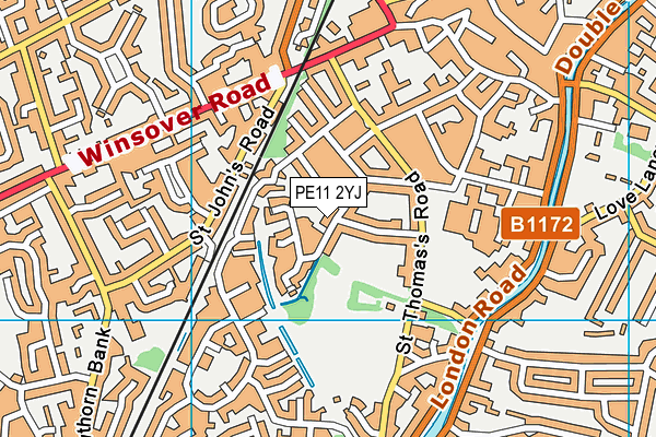 PE11 2YJ map - OS VectorMap District (Ordnance Survey) PE11 2YJ map - OS VectorMap District (Ordnance Survey)
