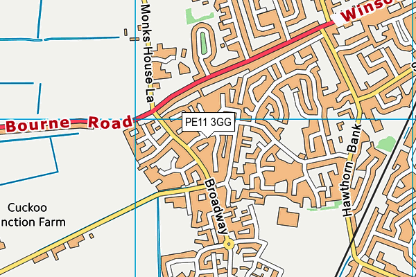 PE11 3GG map - OS VectorMap District (Ordnance Survey) PE11 3GG map - OS VectorMap District (Ordnance Survey)
