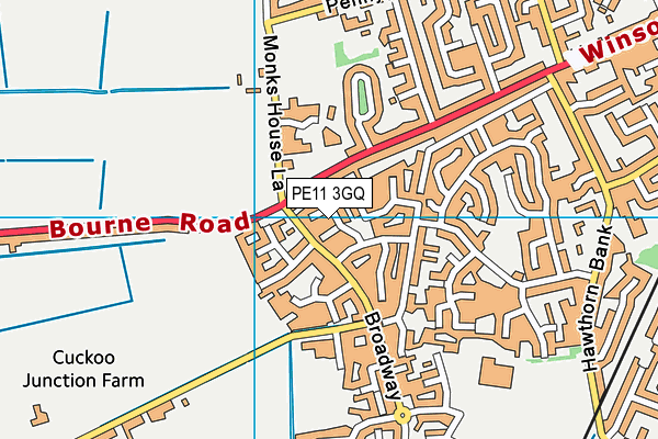 PE11 3GQ map - OS VectorMap District (Ordnance Survey) PE11 3GQ map - OS VectorMap District (Ordnance Survey)