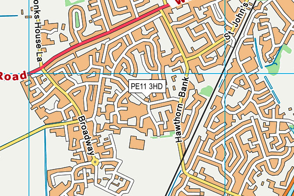 PE11 3HD map - OS VectorMap District (Ordnance Survey) PE11 3HD map - OS VectorMap District (Ordnance Survey)
