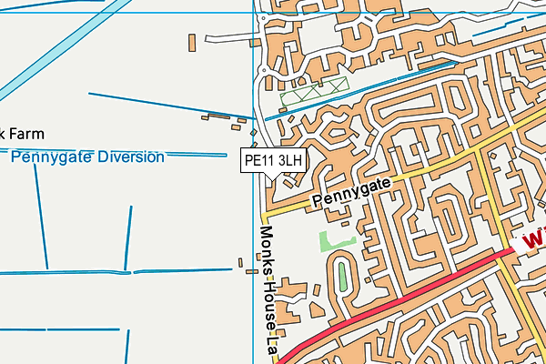 PE11 3LH map - OS VectorMap District (Ordnance Survey) PE11 3LH map - OS VectorMap District (Ordnance Survey)