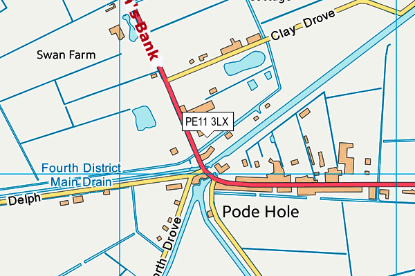 PE11 3LX map - OS VectorMap District (Ordnance Survey) PE11 3LX map - OS VectorMap District (Ordnance Survey)