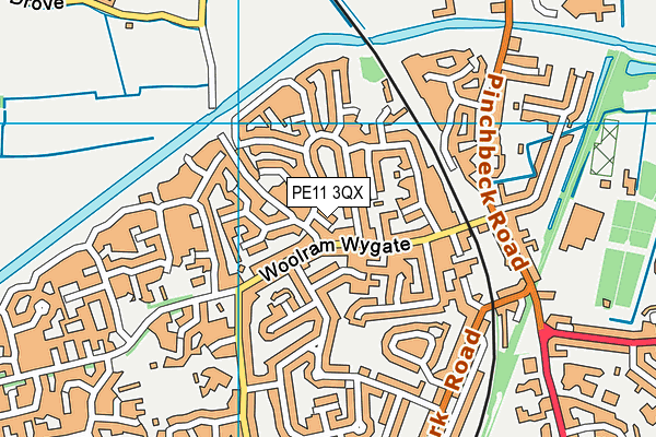 PE11 3QX map - OS VectorMap District (Ordnance Survey) PE11 3QX map - OS VectorMap District (Ordnance Survey)