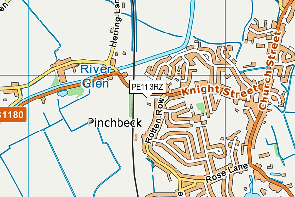 PE11 3RZ map - OS VectorMap District (Ordnance Survey) PE11 3RZ map - OS VectorMap District (Ordnance Survey)