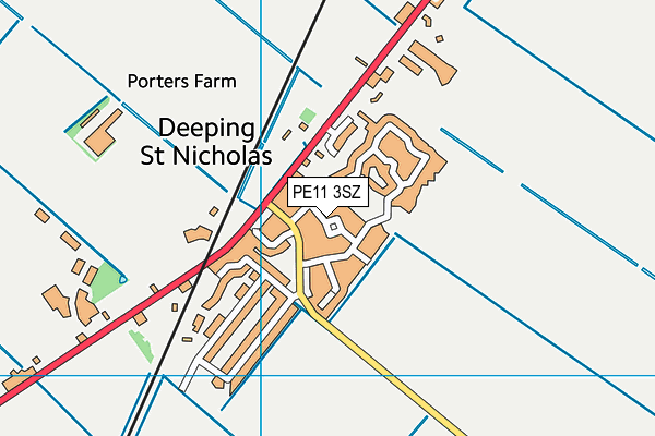 PE11 3SZ map - OS VectorMap District (Ordnance Survey) PE11 3SZ map - OS VectorMap District (Ordnance Survey)