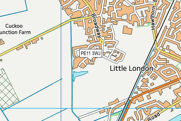 PE11 3WJ map - OS VectorMap District (Ordnance Survey)