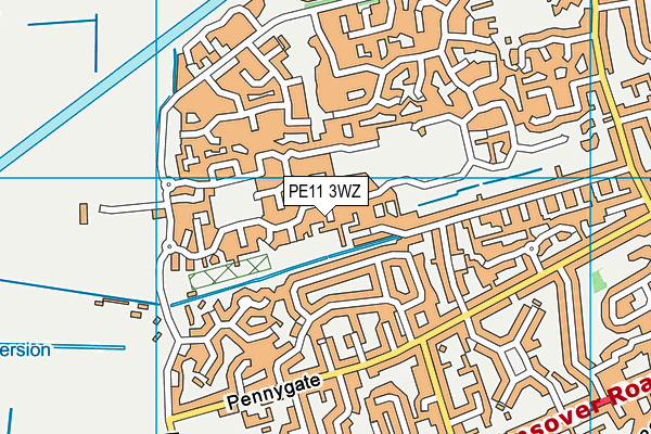 PE11 3WZ map - OS VectorMap District (Ordnance Survey) PE11 3WZ map - OS VectorMap District (Ordnance Survey)