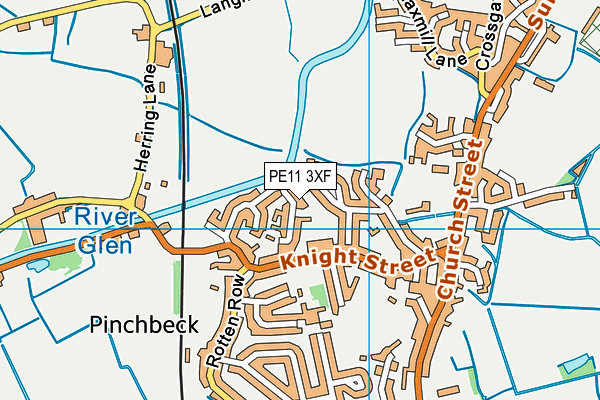 PE11 3XF map - OS VectorMap District (Ordnance Survey) PE11 3XF map - OS VectorMap District (Ordnance Survey)