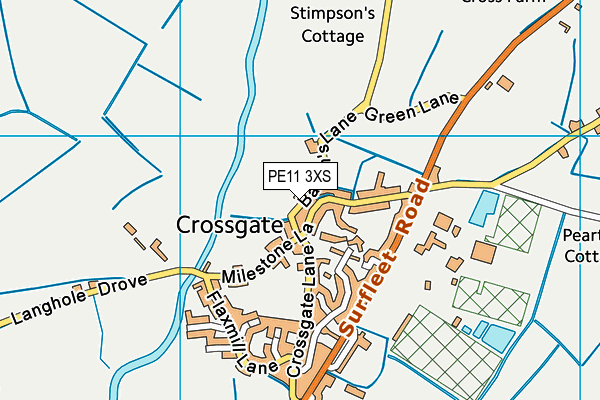 PE11 3XS map - OS VectorMap District (Ordnance Survey) PE11 3XS map - OS VectorMap District (Ordnance Survey)