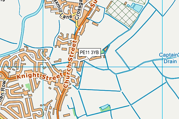 PE11 3YB map - OS VectorMap District (Ordnance Survey) PE11 3YB map - OS VectorMap District (Ordnance Survey)