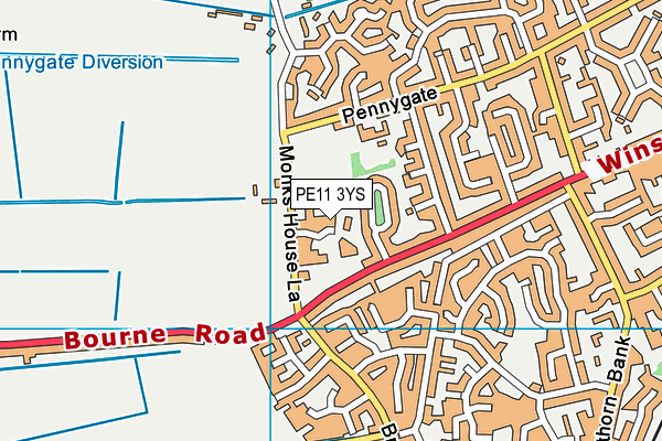 PE11 3YS map - OS VectorMap District (Ordnance Survey) PE11 3YS map - OS VectorMap District (Ordnance Survey)