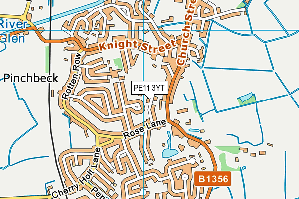 PE11 3YT map - OS VectorMap District (Ordnance Survey) PE11 3YT map - OS VectorMap District (Ordnance Survey)