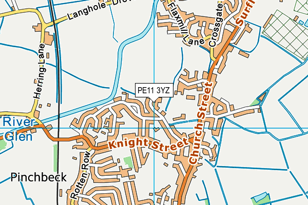 PE11 3YZ map - OS VectorMap District (Ordnance Survey) PE11 3YZ map - OS VectorMap District (Ordnance Survey)