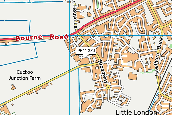 PE11 3ZJ map - OS VectorMap District (Ordnance Survey) PE11 3ZJ map - OS VectorMap District (Ordnance Survey)