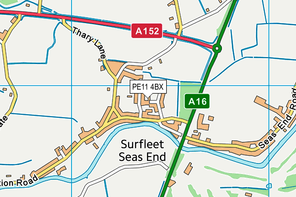 PE11 4BX map - OS VectorMap District (Ordnance Survey) PE11 4BX map - OS VectorMap District (Ordnance Survey)