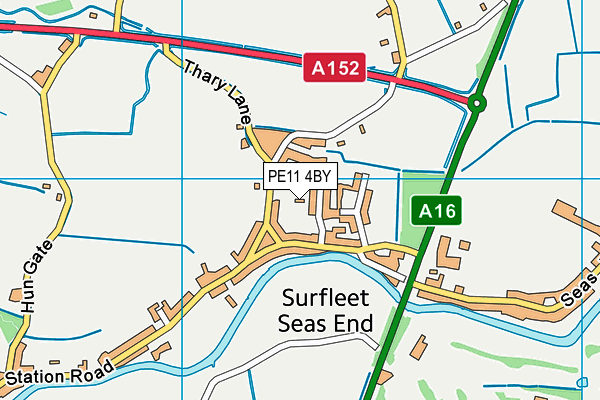 PE11 4BY map - OS VectorMap District (Ordnance Survey)