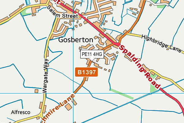 PE11 4HG map - OS VectorMap District (Ordnance Survey) PE11 4HG map - OS VectorMap District (Ordnance Survey)