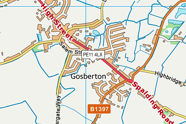 PE11 4LX map - OS VectorMap District (Ordnance Survey) PE11 4LX map - OS VectorMap District (Ordnance Survey)