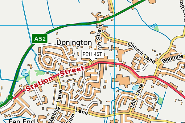 PE11 4ST map - OS VectorMap District (Ordnance Survey) PE11 4ST map - OS VectorMap District (Ordnance Survey)
