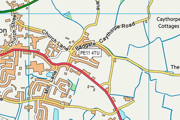 PE11 4TU map - OS VectorMap District (Ordnance Survey)