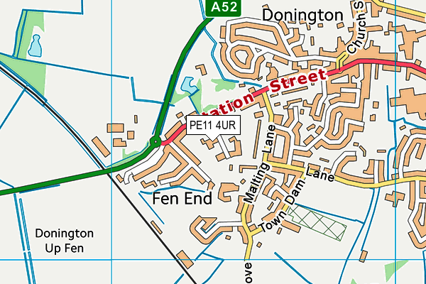 PE11 4UR map - OS VectorMap District (Ordnance Survey) PE11 4UR map - OS VectorMap District (Ordnance Survey)