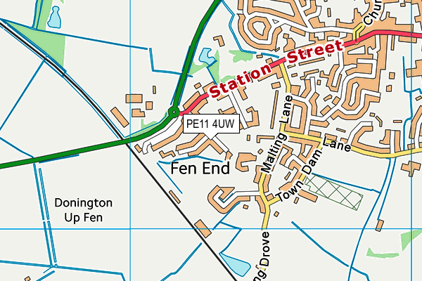 PE11 4UW map - OS VectorMap District (Ordnance Survey)
