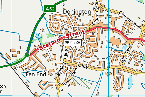 PE11 4XH map - OS VectorMap District (Ordnance Survey) PE11 4XH map - OS VectorMap District (Ordnance Survey)