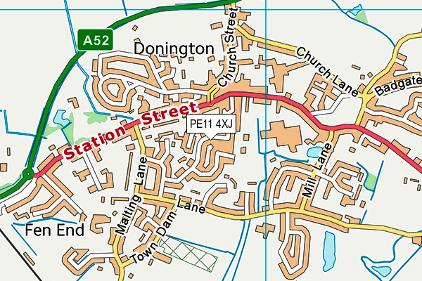 PE11 4XJ map - OS VectorMap District (Ordnance Survey) PE11 4XJ map - OS VectorMap District (Ordnance Survey)