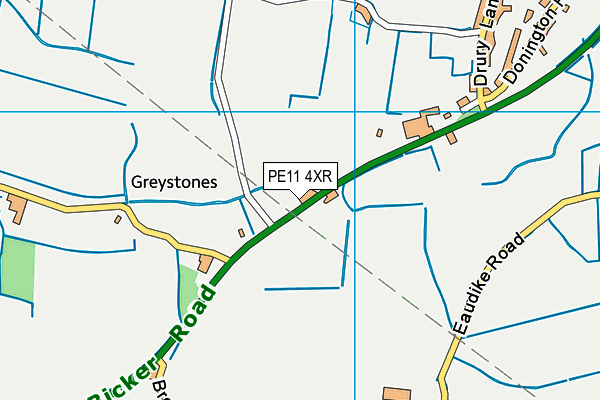 PE11 4XR map - OS VectorMap District (Ordnance Survey)